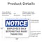 Signmission Employees Only Beyond This Point Thank You OSHA Notice Sign, Plastic, 18in W x 12in L, 2PK OS-2PACK-NS-P-1218-L-11989 - alternate 4